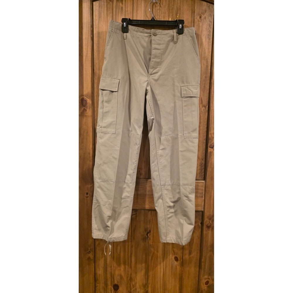 Propper Cargo Pants Mens M Beige Flat Front Tactical Ripstop Button Fly